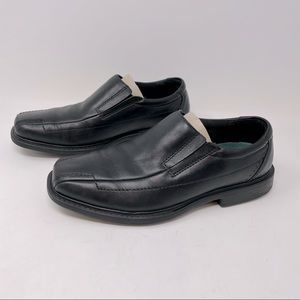 CLARKS England Deane Black Leather Slip On Dress Loafer Shoe Mens Size 7